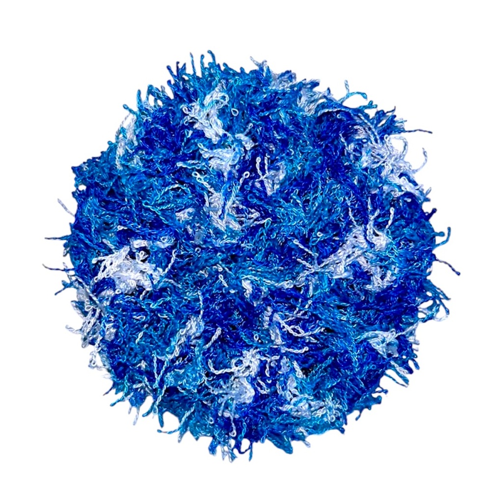 HAND CRAFTED Crochet Colorful Blue Polyester Kitchen or Bathroom Scrubbing Pads - Picture 6 of 7
